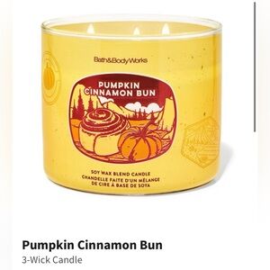 Bath & Body Works Pumpkin Cinnamon Bun Candle - Warm Yellow